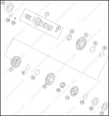 TRANSMISSION I - MAIN SHAFT, 2024 GASGAS MC-350-F