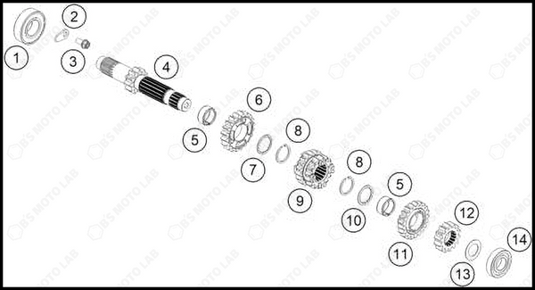 TRANSMISSION I - MAIN SHAFT, 2025 GASGAS MC-85-17-14