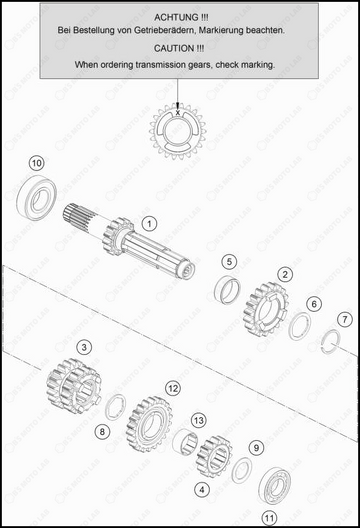 TRANSMISSION I - MAIN SHAFT, 2023 GASGAS MC-125