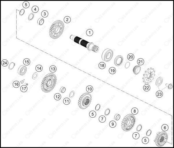 TRANSMISSION II - COUNTERSHAFT, 2023 GASGAS MC-250-F