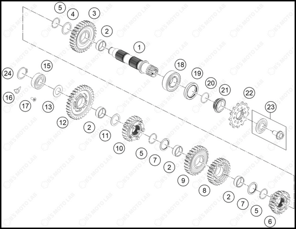 TRANSMISSION II - COUNTERSHAFT, 2024 GASGAS EX-300