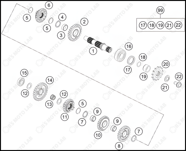 TRANSMISSION II - COUNTERSHAFT, 2024 GASGAS MC-85-17-14