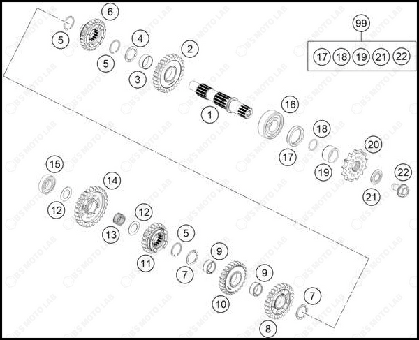 TRANSMISSION II - COUNTERSHAFT, 2025 GASGAS MC-85-17-14